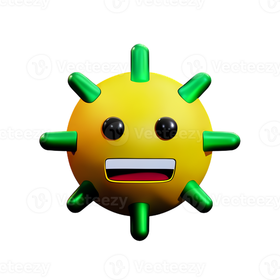 virus 3d rendering icon illustration png