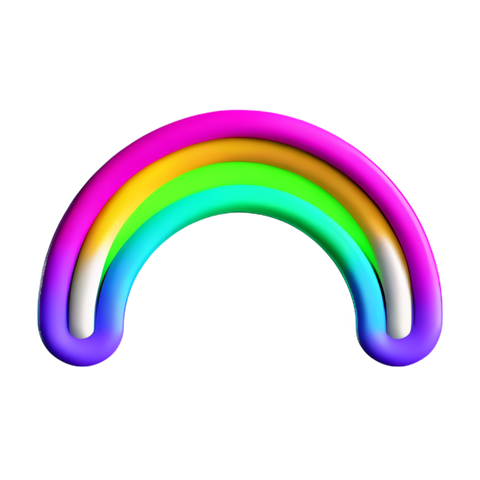 boho rainbow 3d rendering icon illustration png