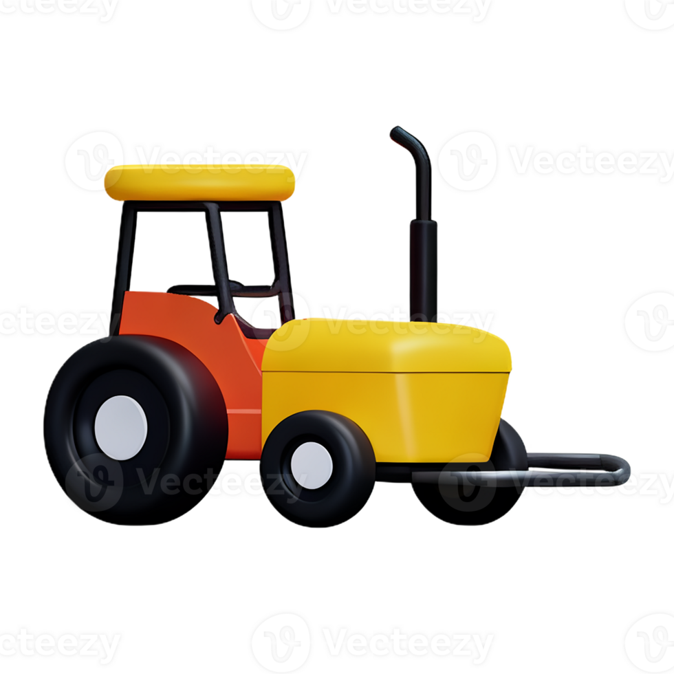 tractor 3d rendering icon illustration png