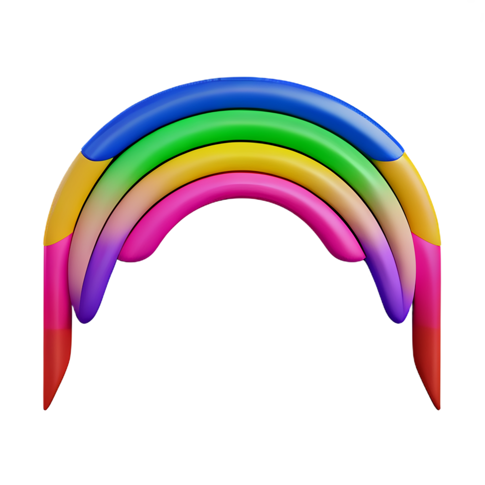 boho rainbow 3d rendering icon illustration png