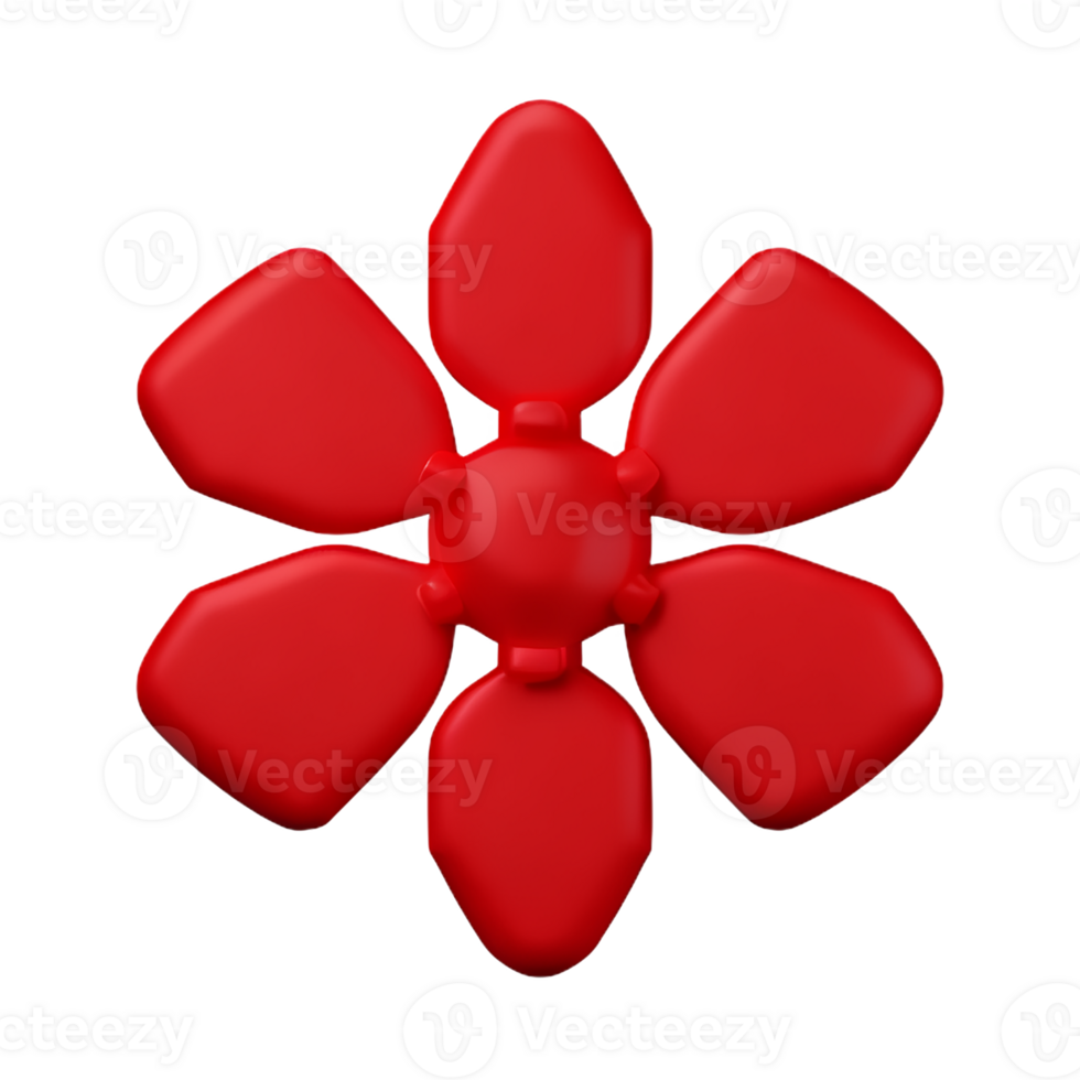 red rose 3d rendering icon illustration png
