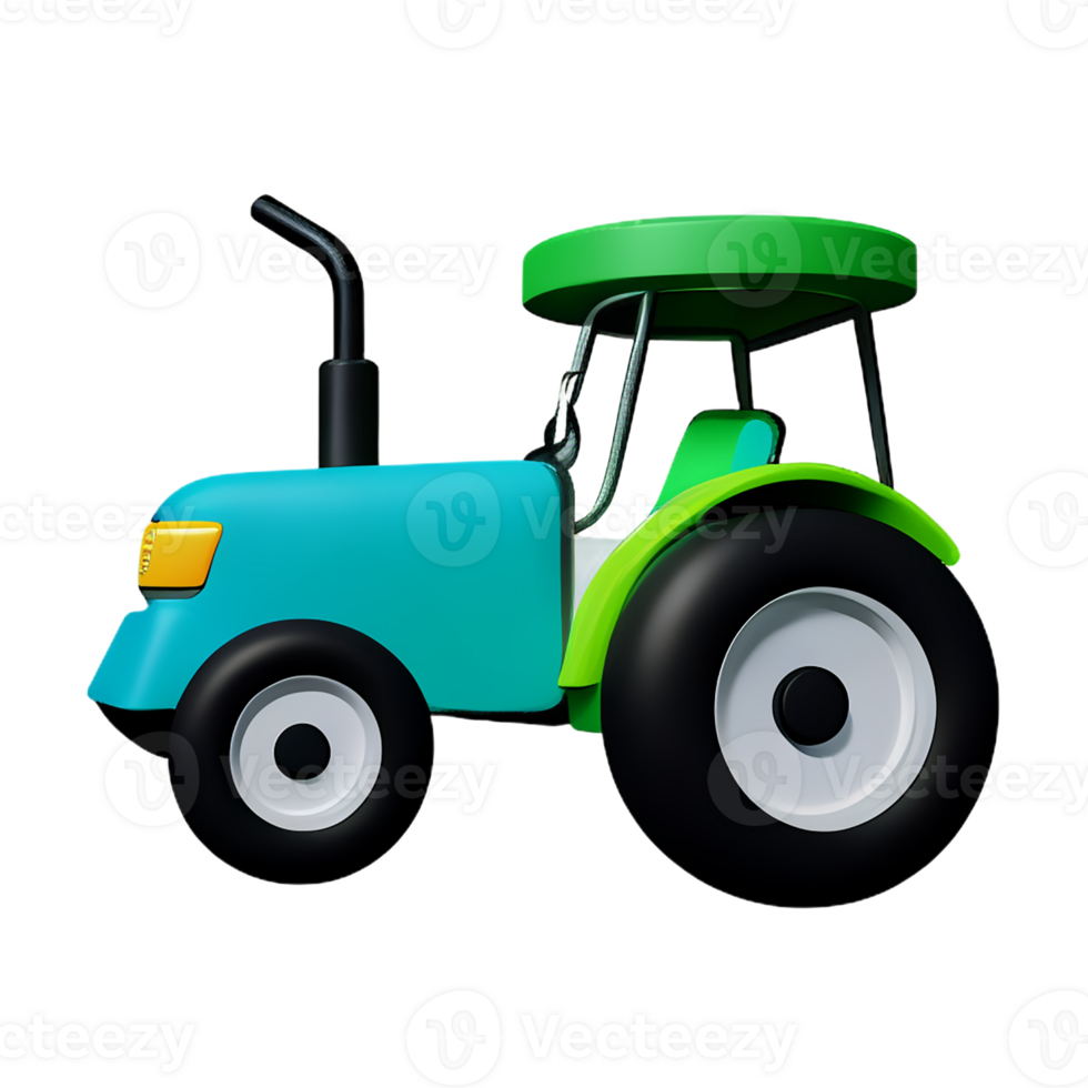 tractor 3d rendering icon illustration png
