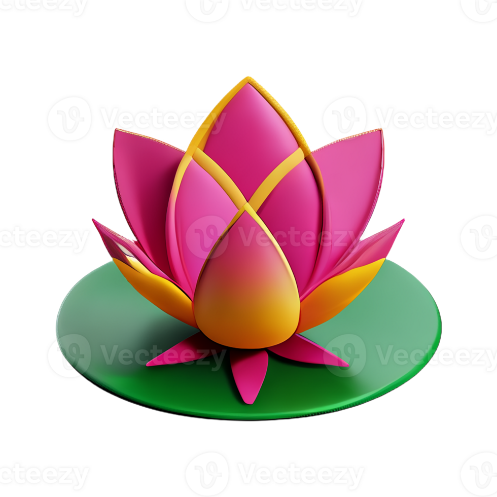 lotus flower 3d rendering icon illustration png