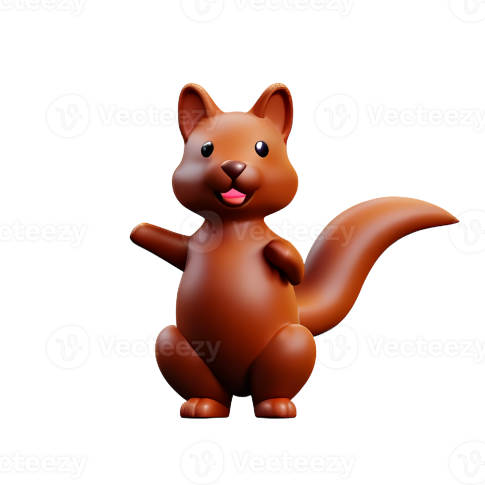 squirrel 3d rendering icon illustration png