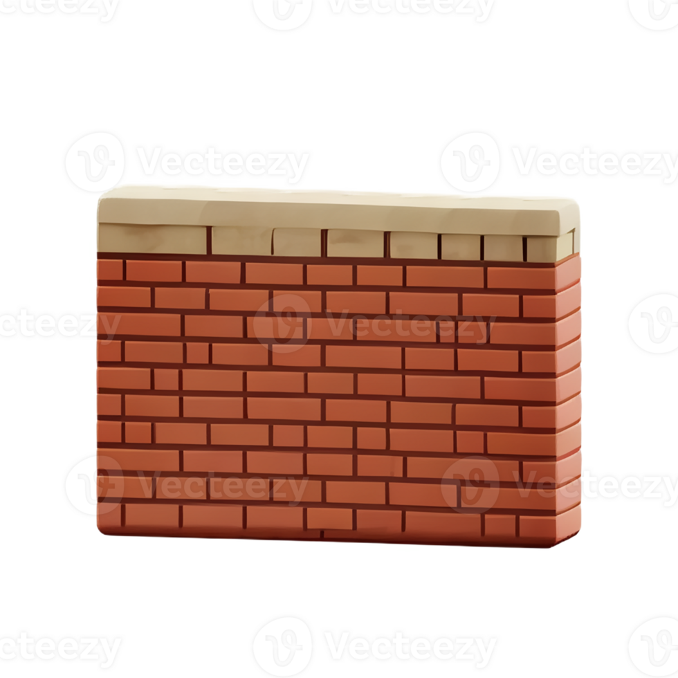brick wall 3d rendering icon illustration png