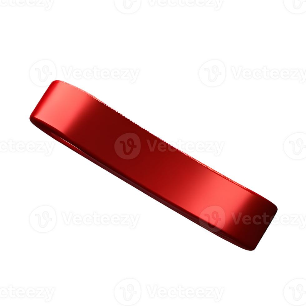 red ribbon 3d rendering icon illustration png