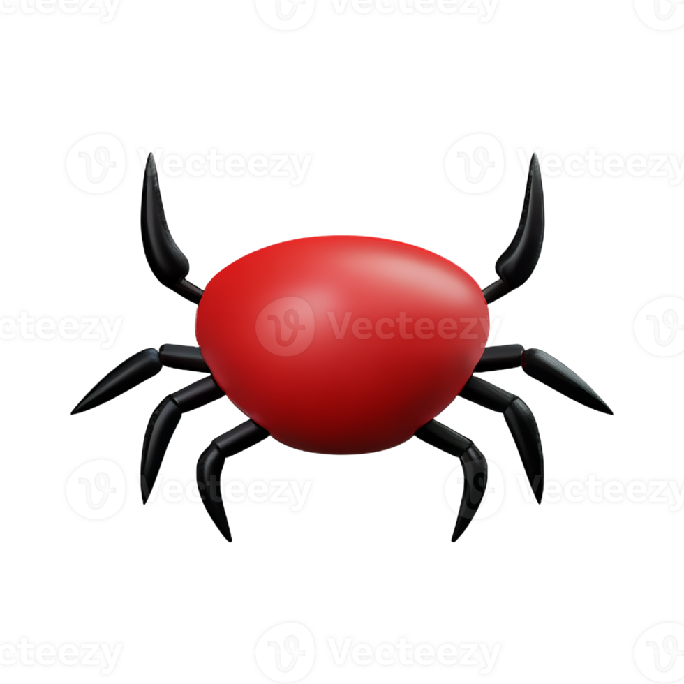 crab 3d rendering icon illustration png