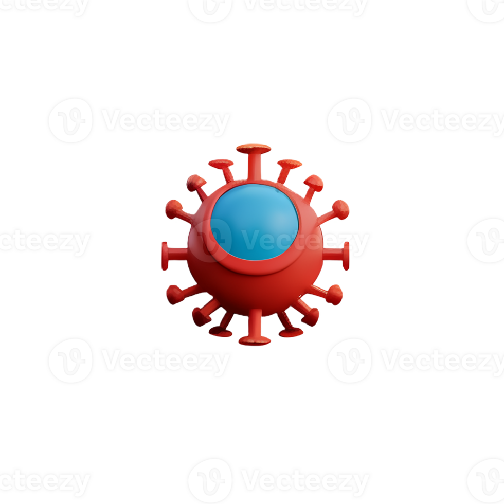 virus 3d rendering icon illustration png