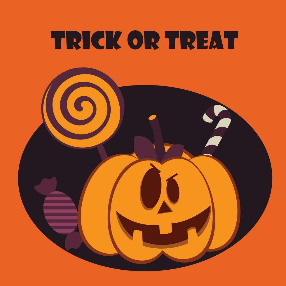 Happy Halloween poster. Flat vector illustration