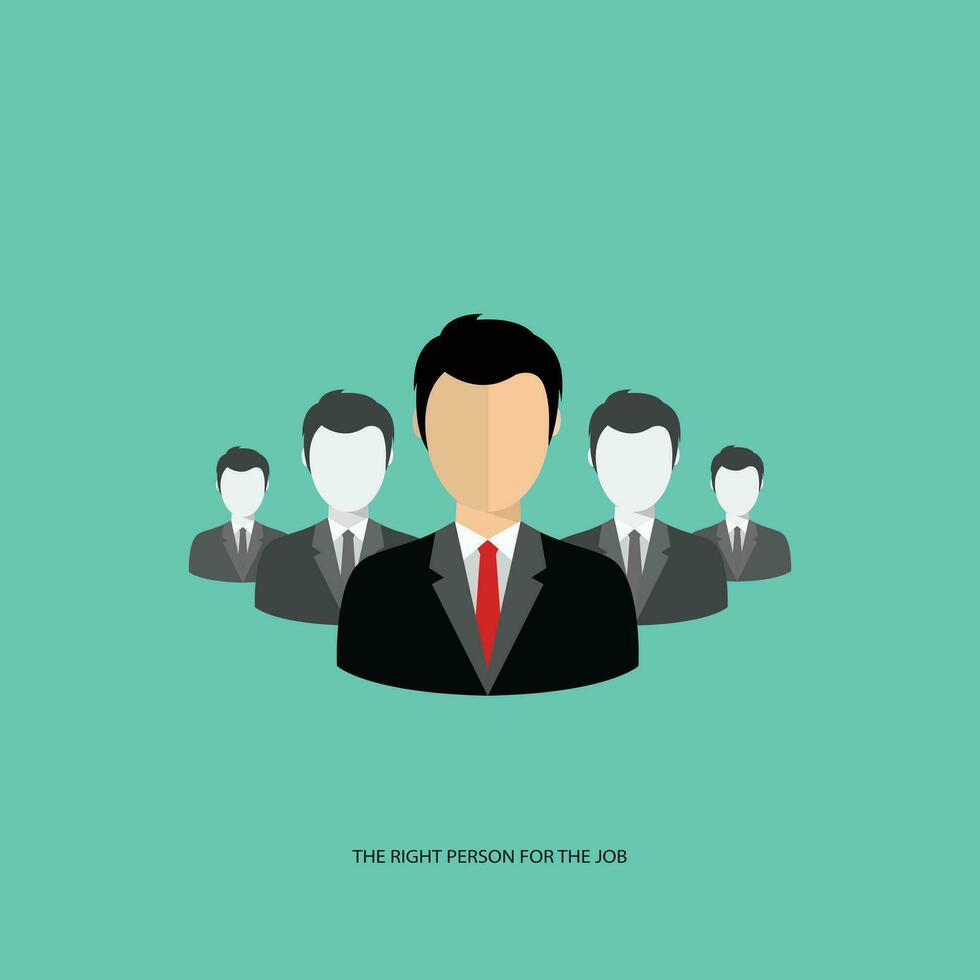 Find the right person for the job concept. Flat vector design