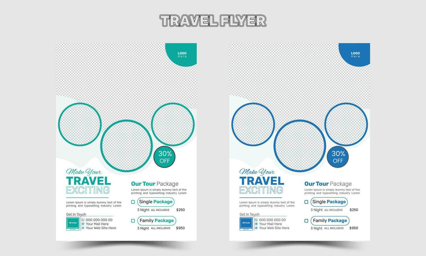 Travel flyer with  Vector pro template