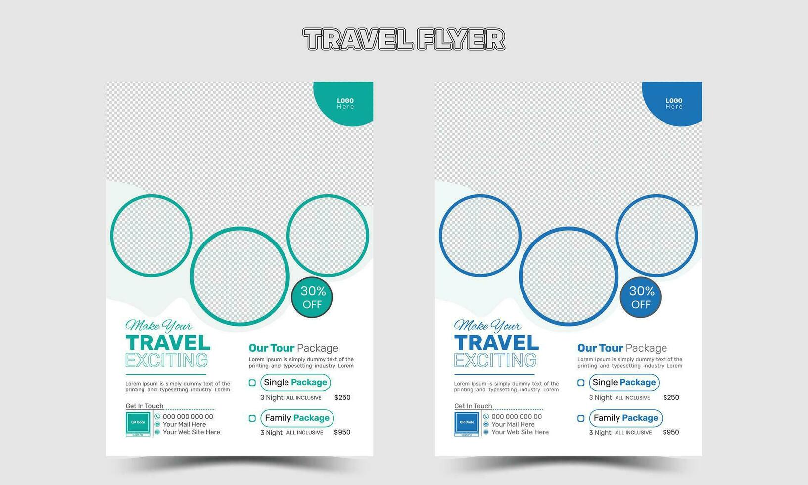 Travel flyer with  Vector pro template