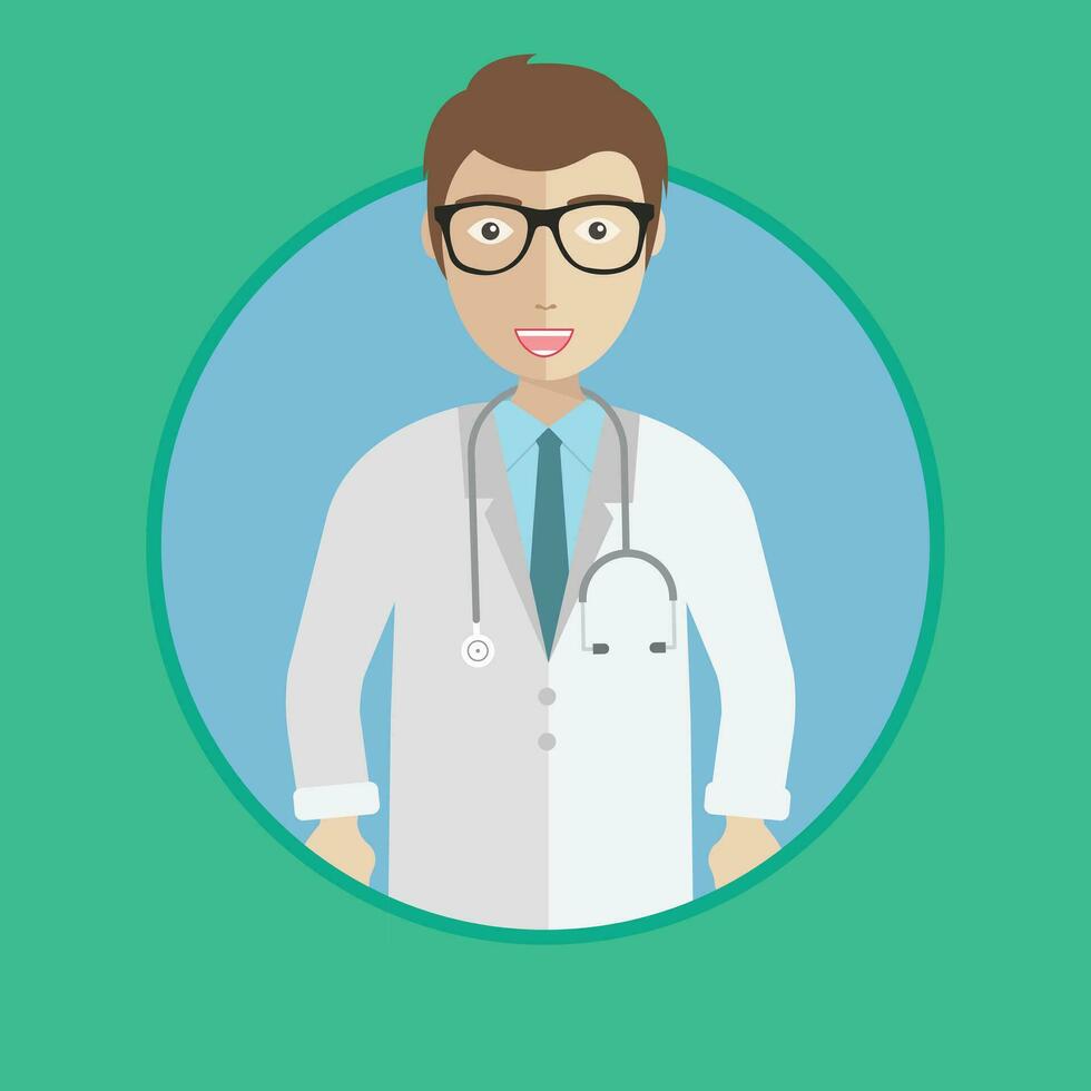 Flat icon of doctor. Flat vector design.