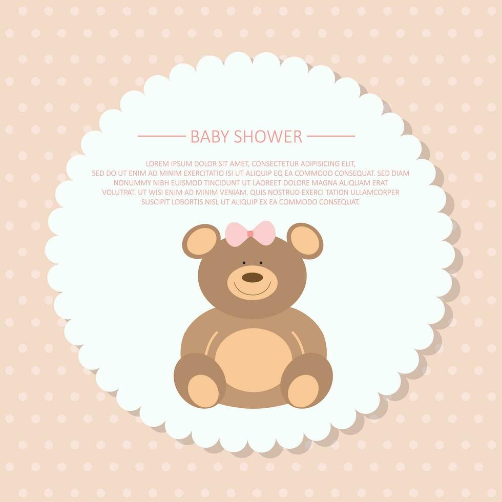 Baby shower poster, invitation card. Place for text. Greeting cards vector
