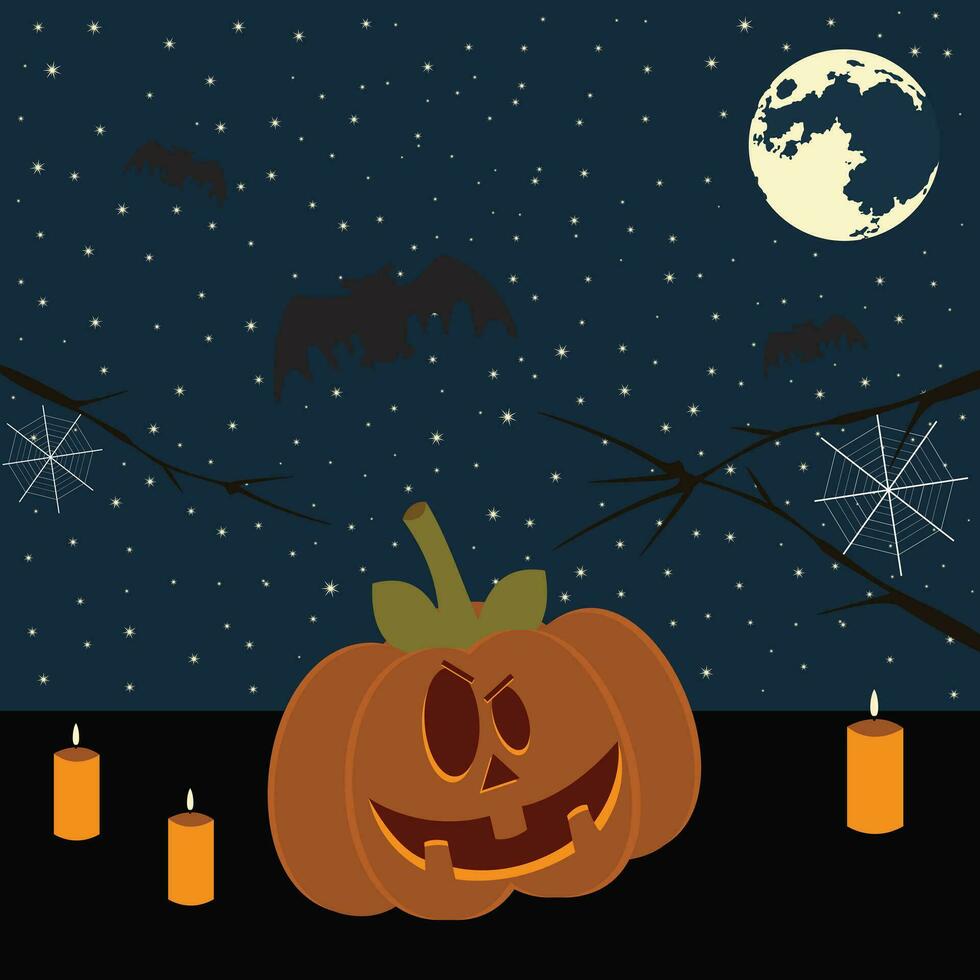 Halloween poster. Flat vector illustration