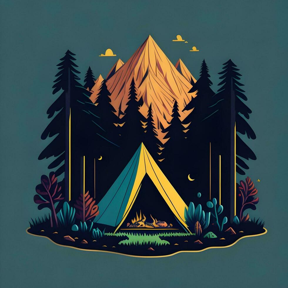 Adventure t shirt design vector art ai generate photo