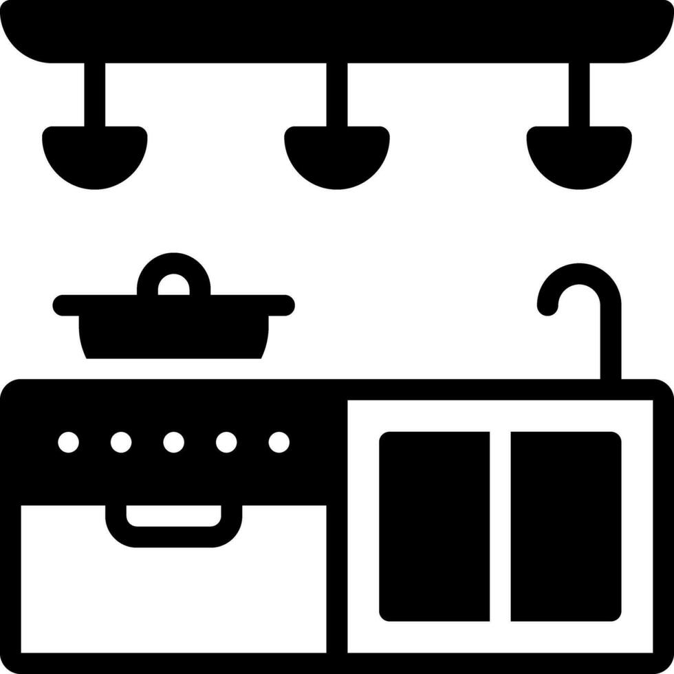 solid icon for kitchen counter vector