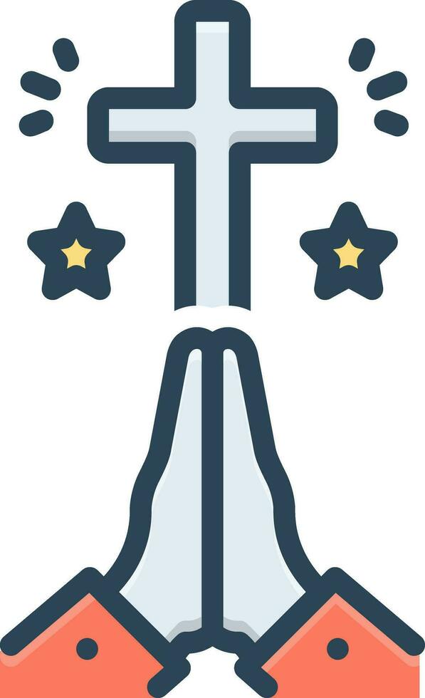 color icon for pray vector