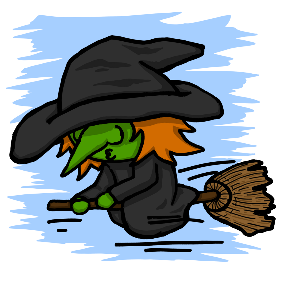 Halloween Witch Cartoon Illustrations png