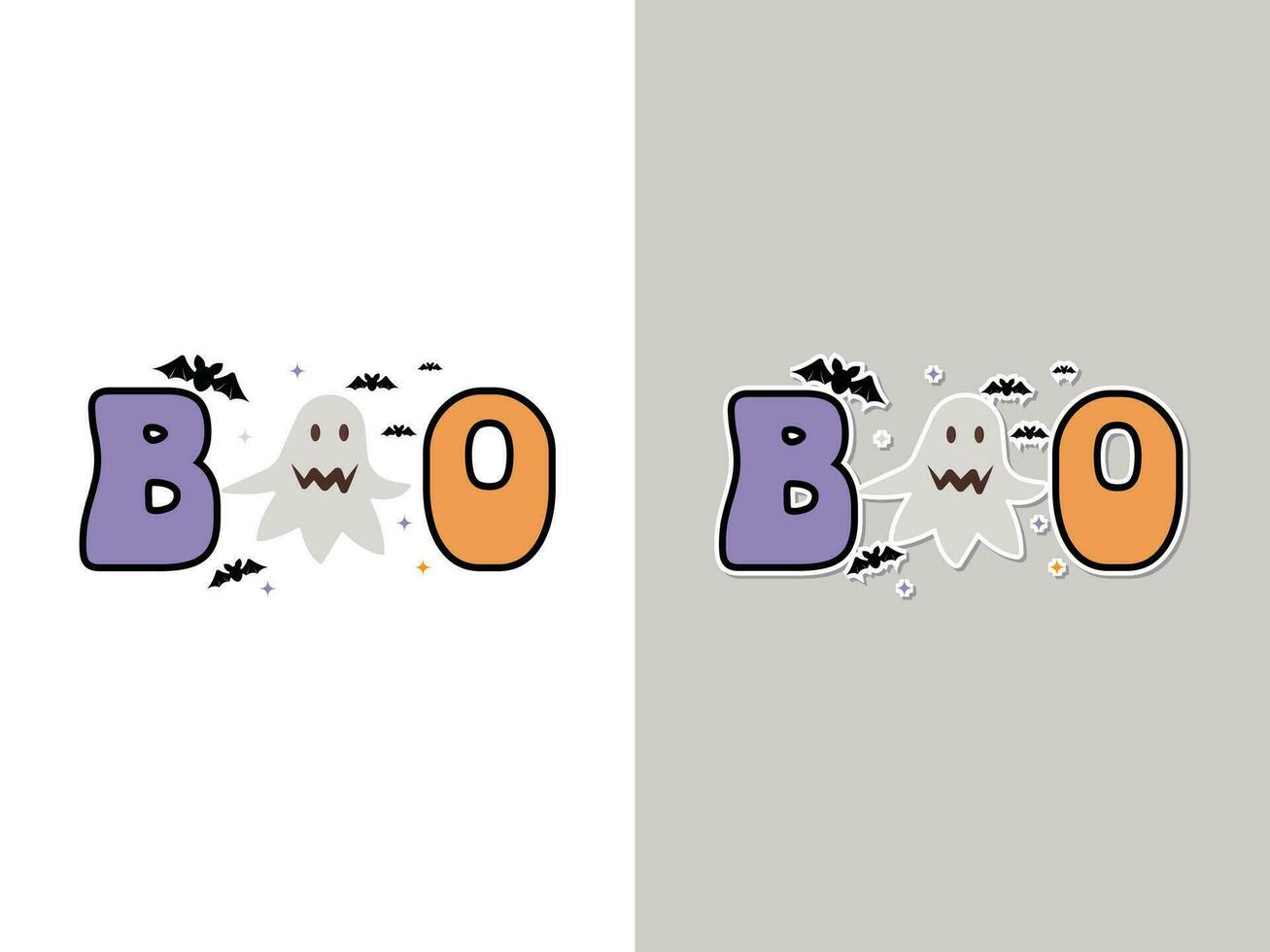 Cute Halloween boo vector illustration sticker