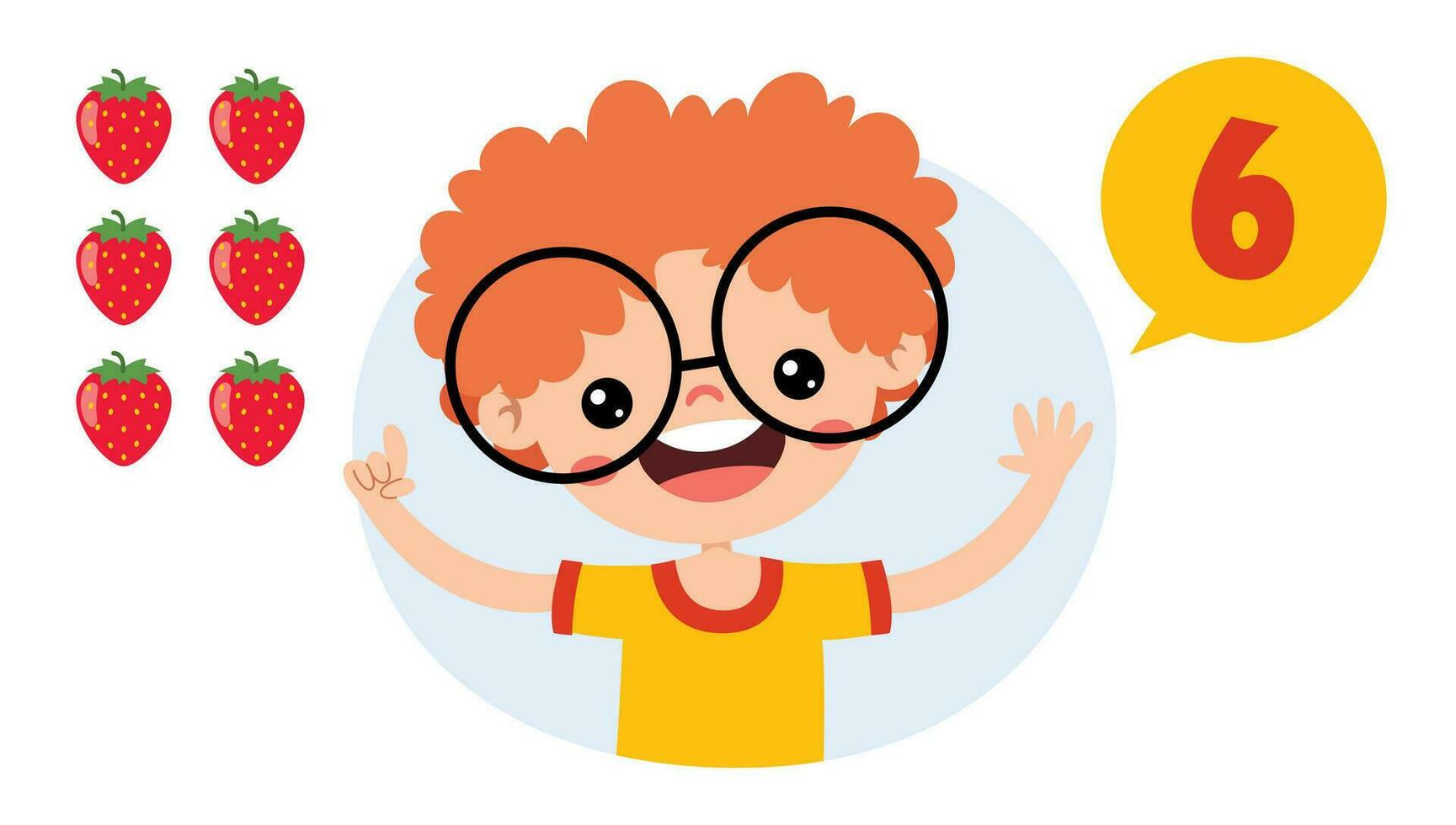 Cartoon Kid Character Counting Number vector