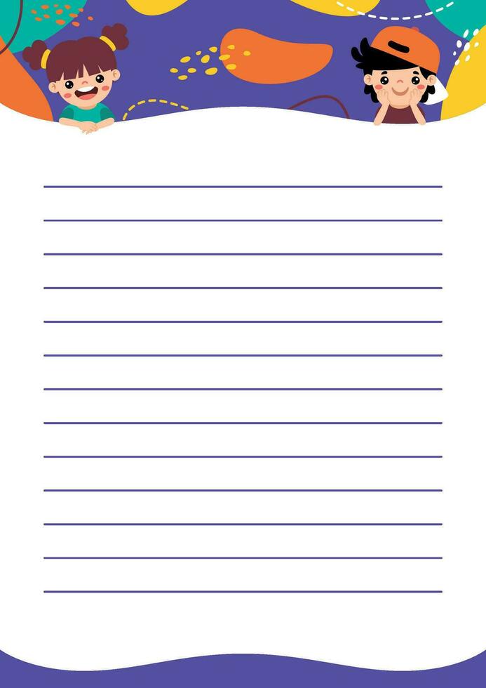 Printable Blank Page Template For Notes vector