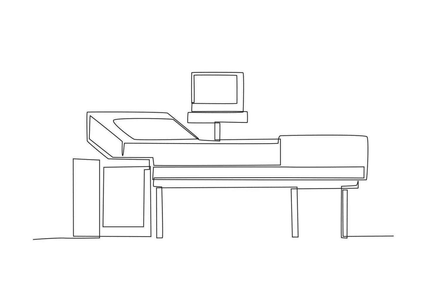 un cama y icu habitación monitor vector