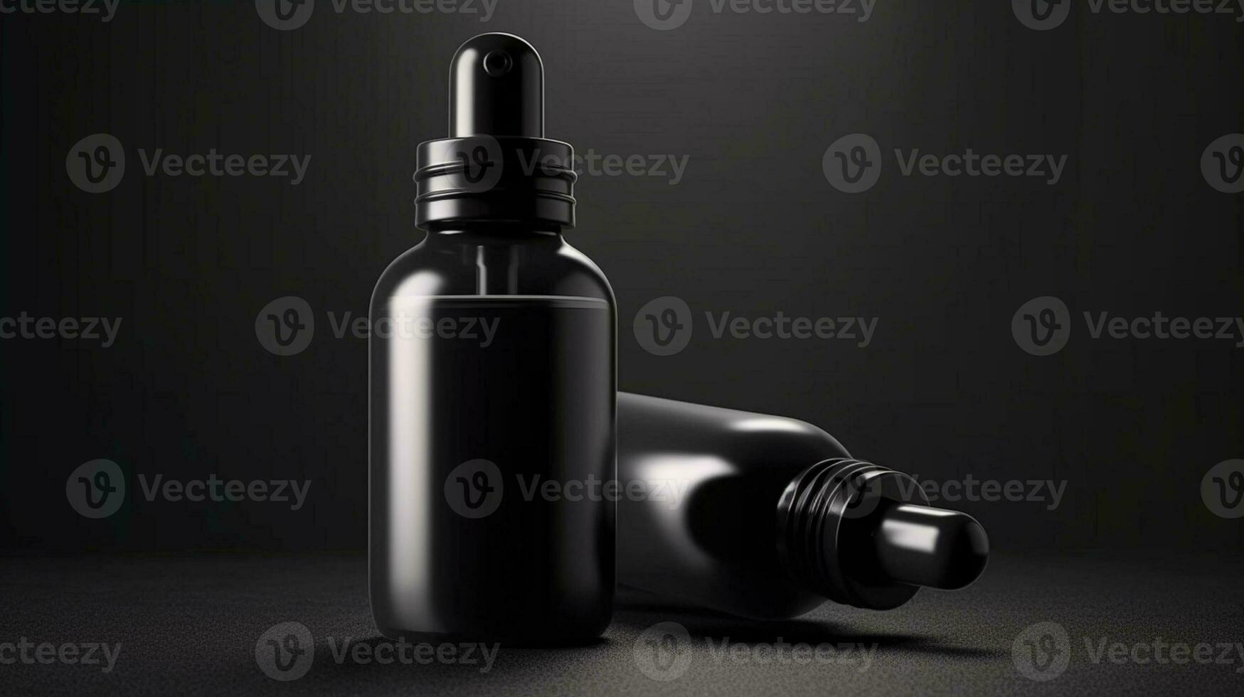 matt glass bottle for cosmetic serum product design mock-up AI Generated photo