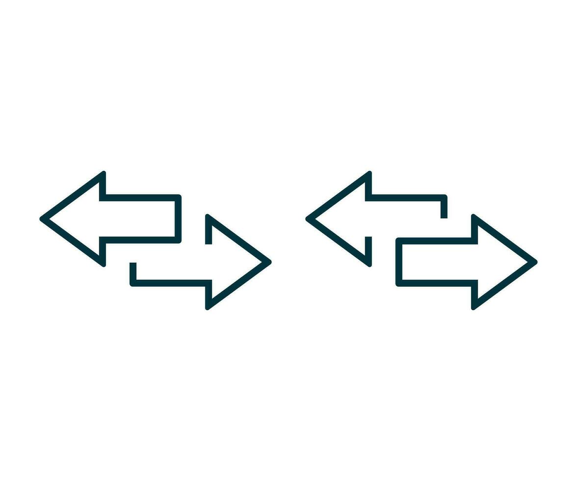 Left right arrows vector icon. Transfer arrows icon. 2 side arrow icon