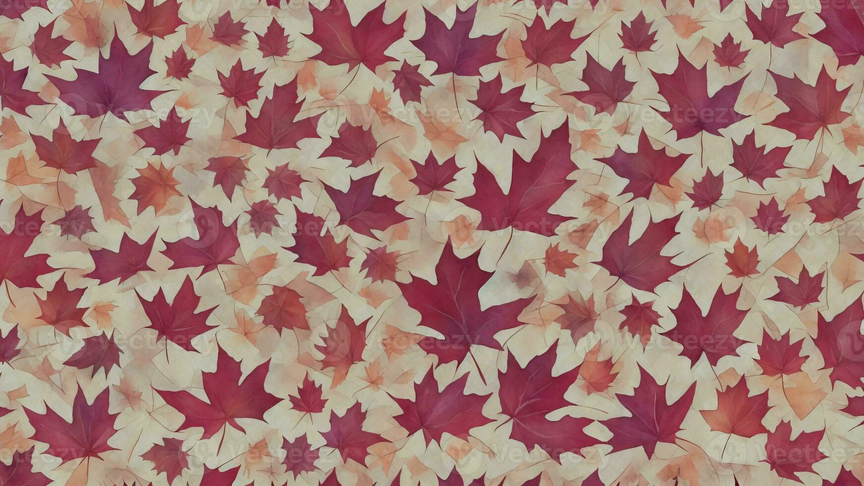 Autumn maple leaves background. Flat lay, top view, illustration, Seamless pattern ai generated photo