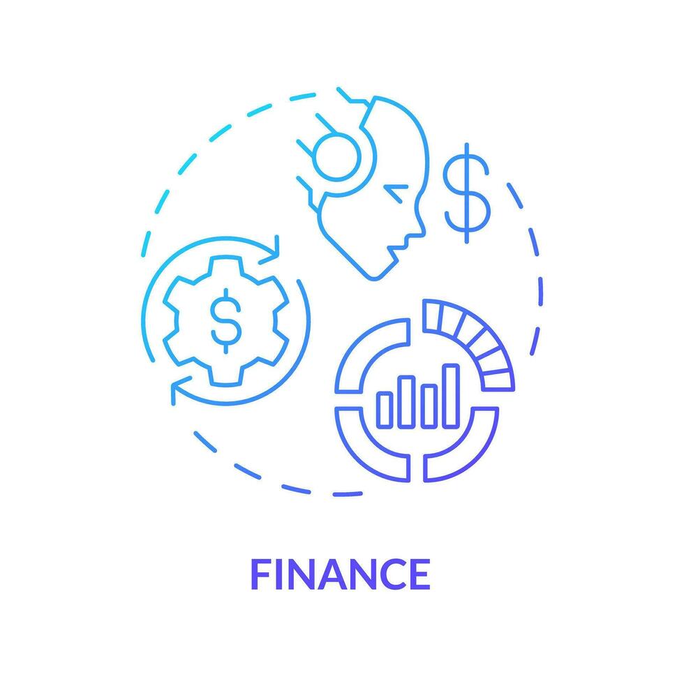 Gradient finance icon concept, isolated vector, AI for SEO thin line illustration. vector
