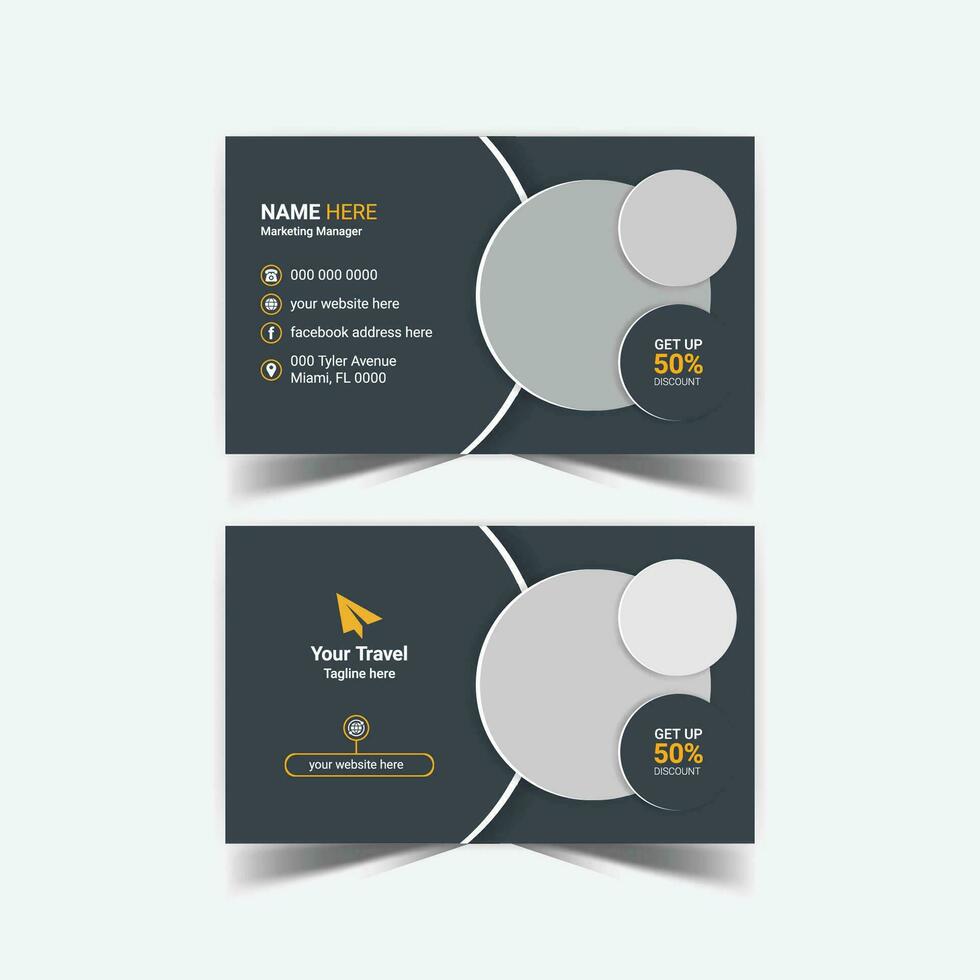 Travel Agency business card design template vector