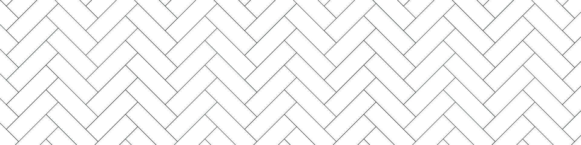 White herringbone pattern for kitchen floor, parquet ,ceramic surfaces. Seamless texture brick elements. Flat vector illustrations isolated in background.