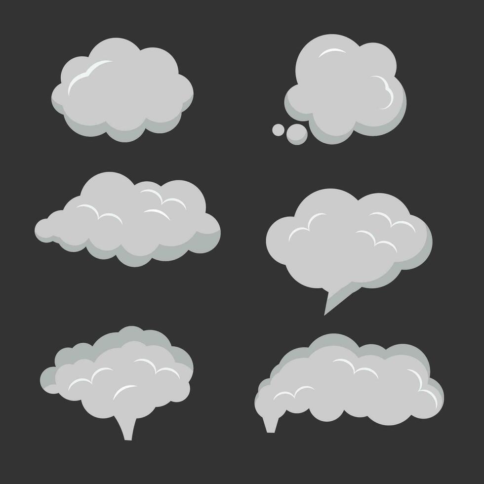 carbón dióxido nube icono plano diseño aislado en blanco antecedentes vector