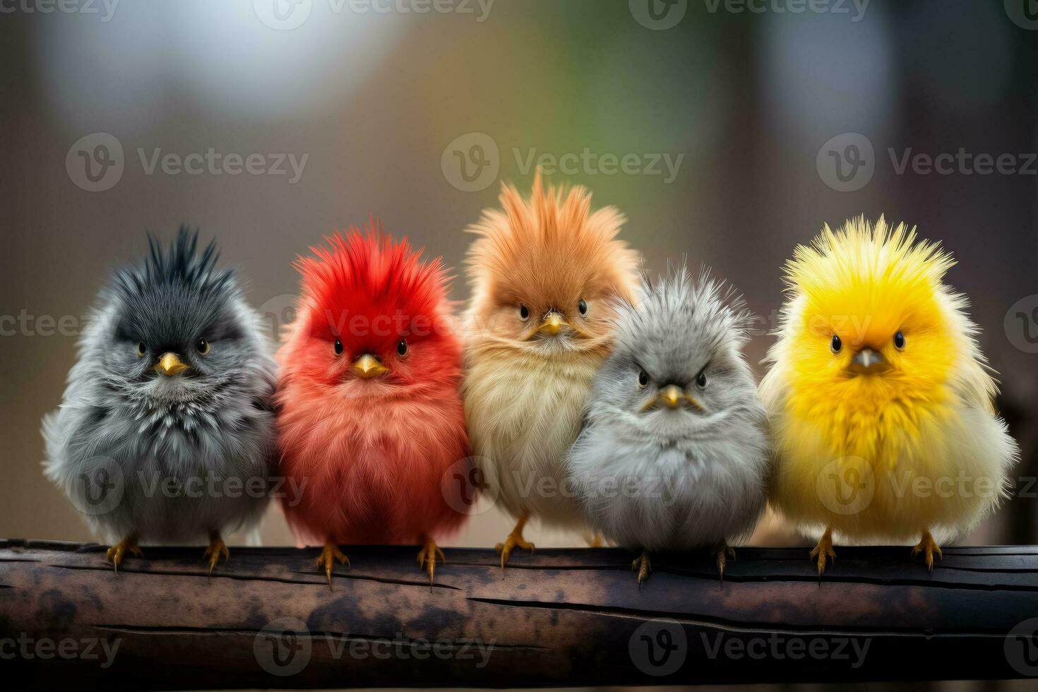 An intense shot of a group of angry birds with fierce expressions guarding their nests in the vibrant wilderness photo