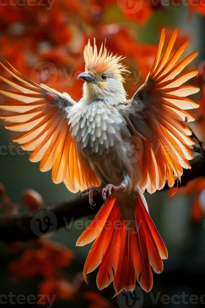 Fierce birds with fiery wings protect their nests ready to confront any intruders with utmost determination and aggression photo