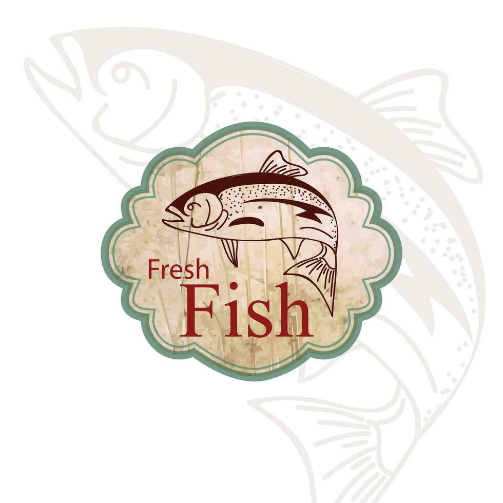 Fish logo with line design vector, restaurant logo , fish and circle vector