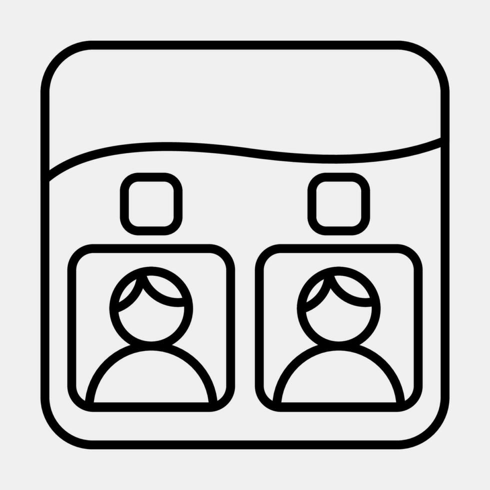 Icon ballot. Indonesian general election elements. Icons in line style. Good for prints, posters, infographics, etc. vector