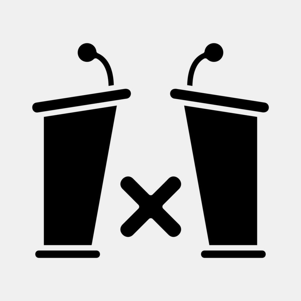 Icon debate. Indonesian general election elements. Icons in glyph style. Good for prints, posters, infographics, etc. vector