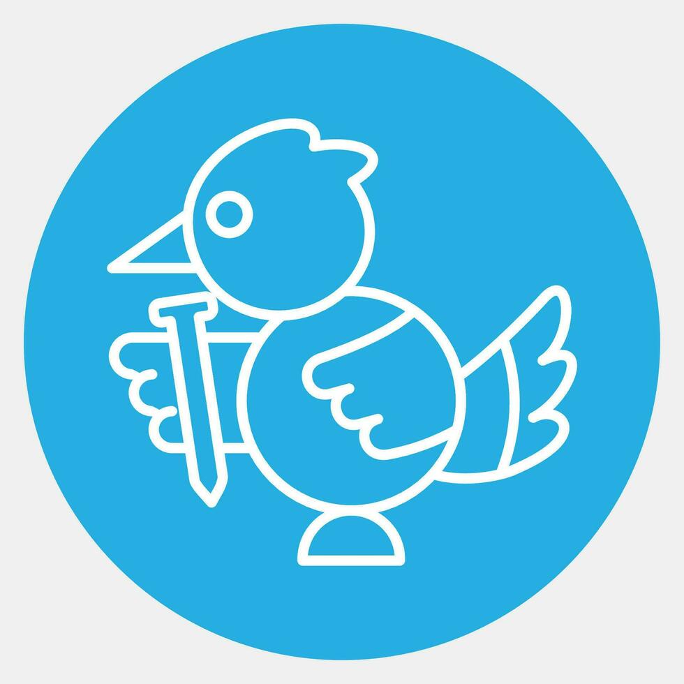 Icon bird mascot. Indonesian general election elements. Icons in blue round style. Good for prints, posters, infographics, etc. vector