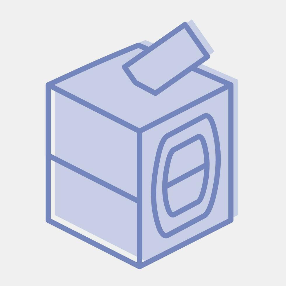 Icon ballot box. Indonesian general election elements. Icons in two tone style. Good for prints, posters, infographics, etc. vector