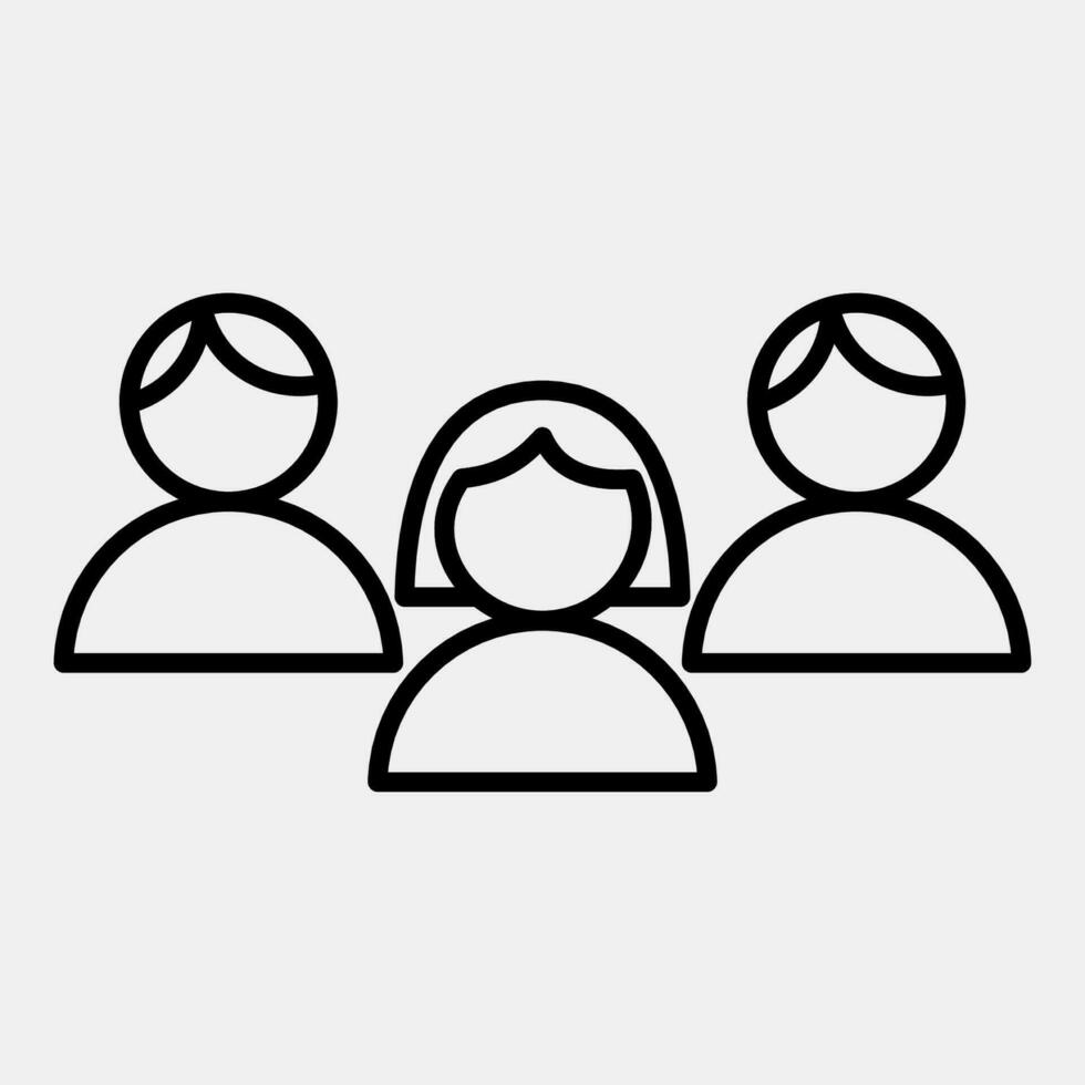 Icon voters. Indonesian general election elements. Icons in line style. Good for prints, posters, infographics, etc. vector