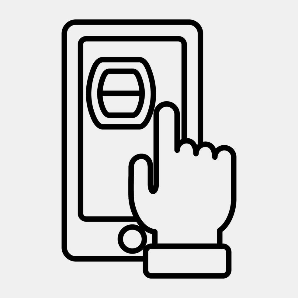 Icon online election. Indonesian general election elements. Icons in line style. Good for prints, posters, infographics, etc. vector