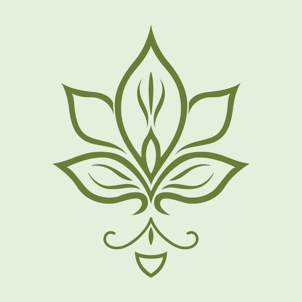 Abstract Lotus Flower Icon Vector - Symbol of Purity and Serenity in Artistic Simplicity