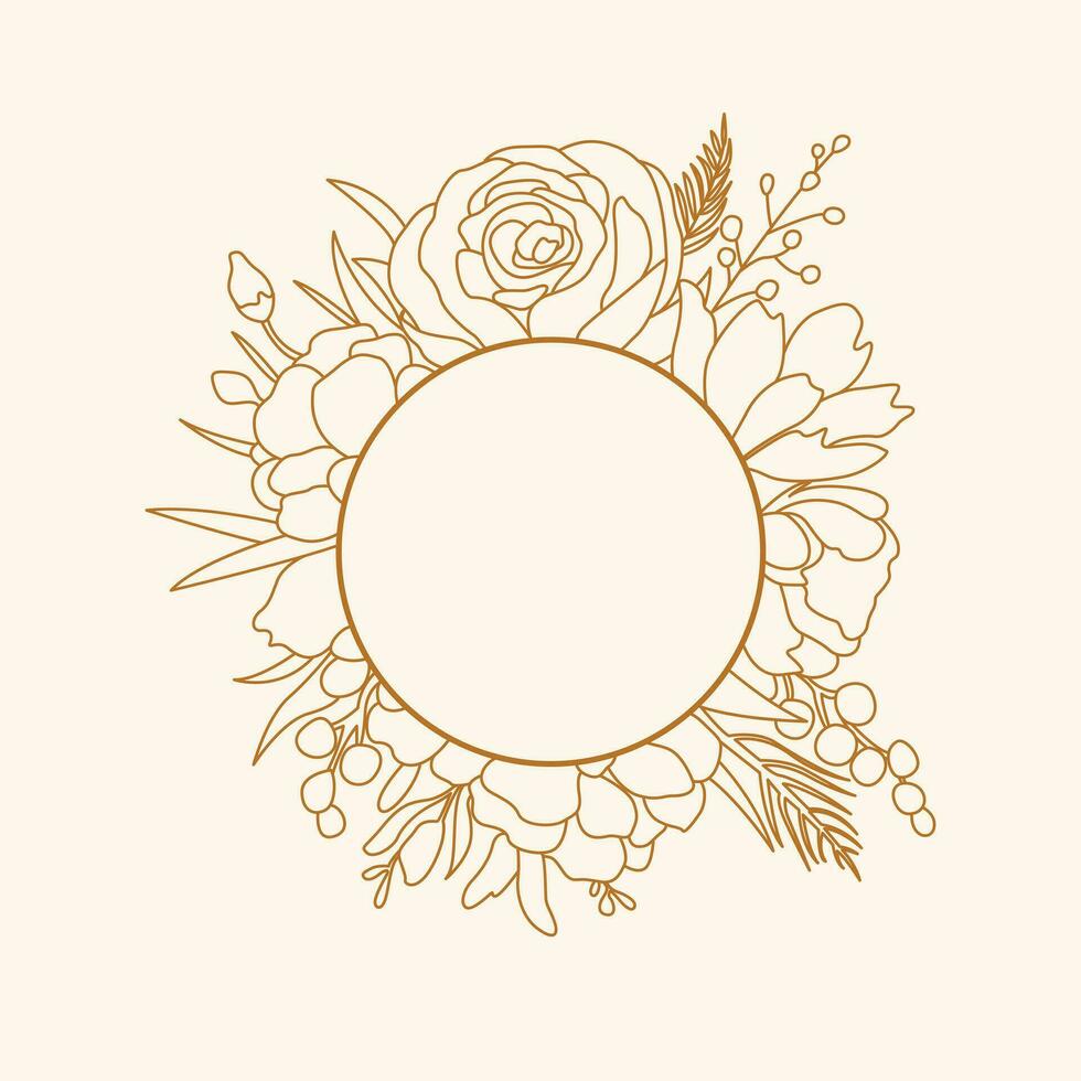 Floral Vector Frame - Intricate Blooms Surrounding Elegance and Creativity