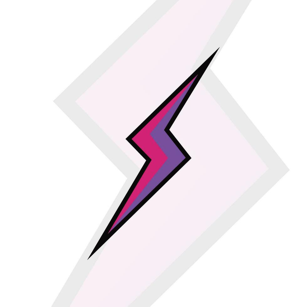 sticker of a cartoon lightning bolt symbol vector