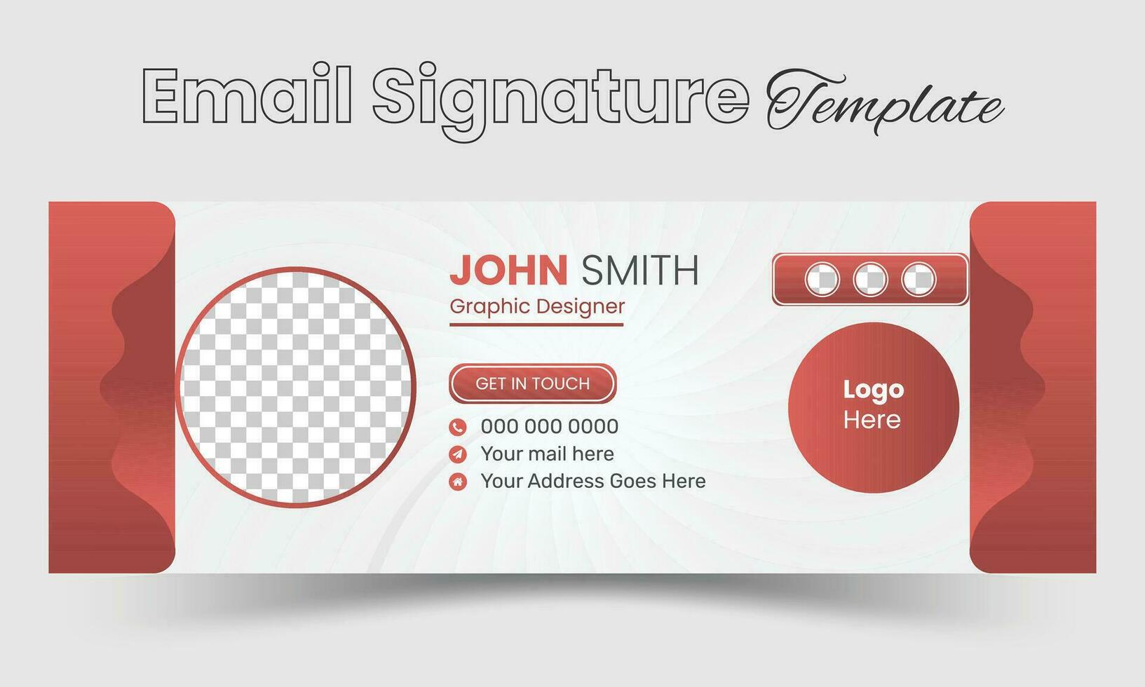 Professional email signature or email footer design template Pro Vector