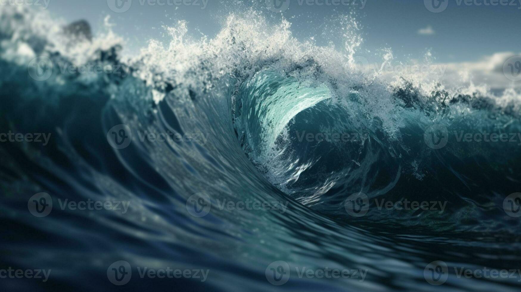Abstract Wave on Water and Nature Background AI Generated photo