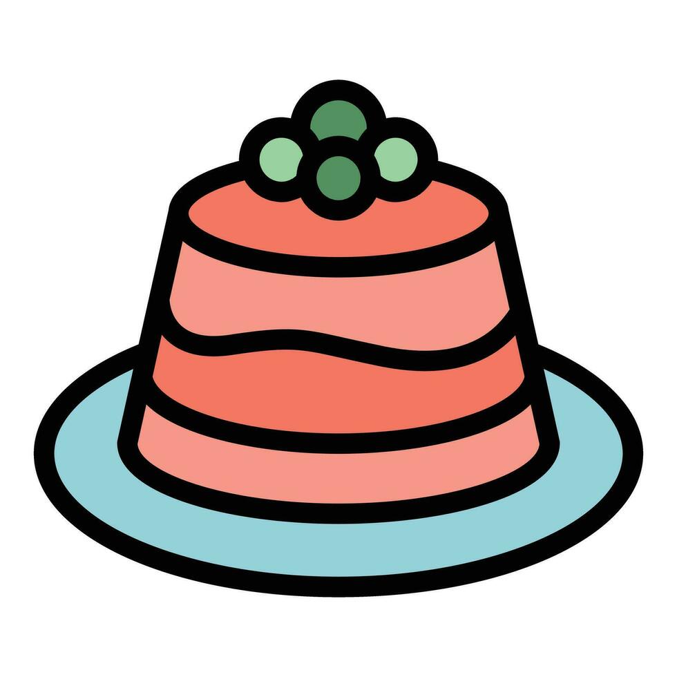 Cheesecake icon vector flat