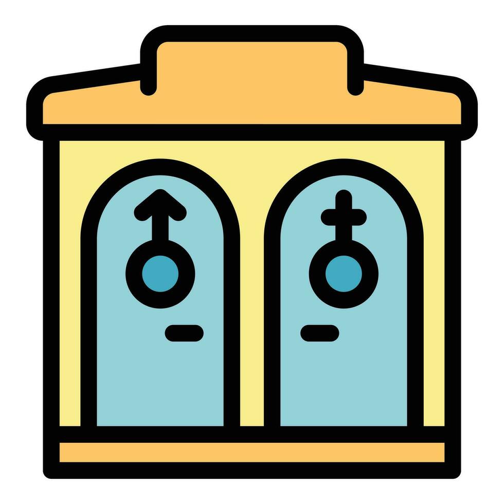 Gender public wc icon vector flat